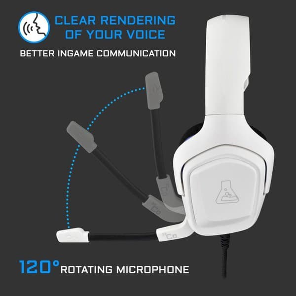 THE G-LAB Korp Cobalt Gaming Headset Kompatibel med PC, PS4, Xbox One - White