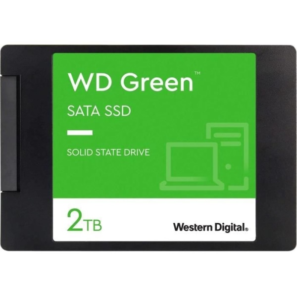 Western Digital hårddisk SATA SSD - 2TB internt - 2.5 Format - grönt