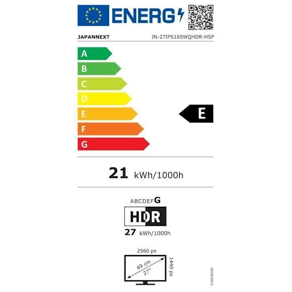 Spelskärm - JAPANNEXT - 27 WQHD - 165Hz - DP 1.4 - HDMI 2.0 - Ergonomiskt stativ