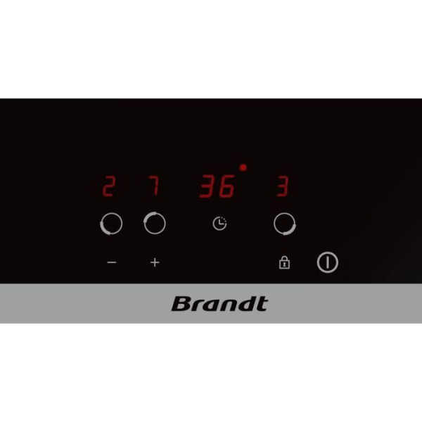 BRANDT BPV6320 - Keramikhäll-3 zoner-5300W-L60cm-Glasbeläggning-Svart