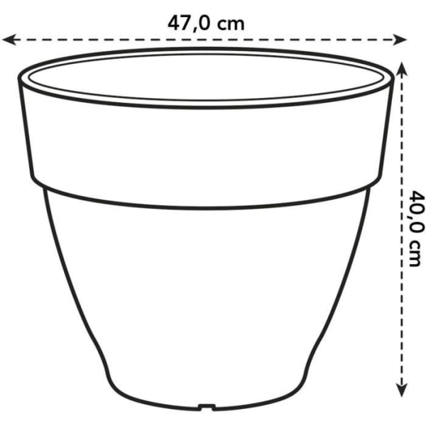 Vibia Round Flower Pot - Plast Tank - Ø47 - Anthracite