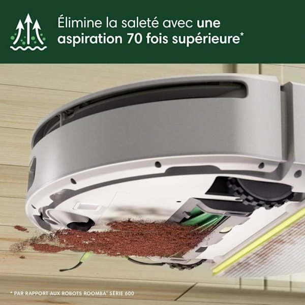 iRobot Roomba 205 DustCompactor Combo - Komprimerar automatiskt skräp inuti roboten upp till 60 J - Clearview LiDAR