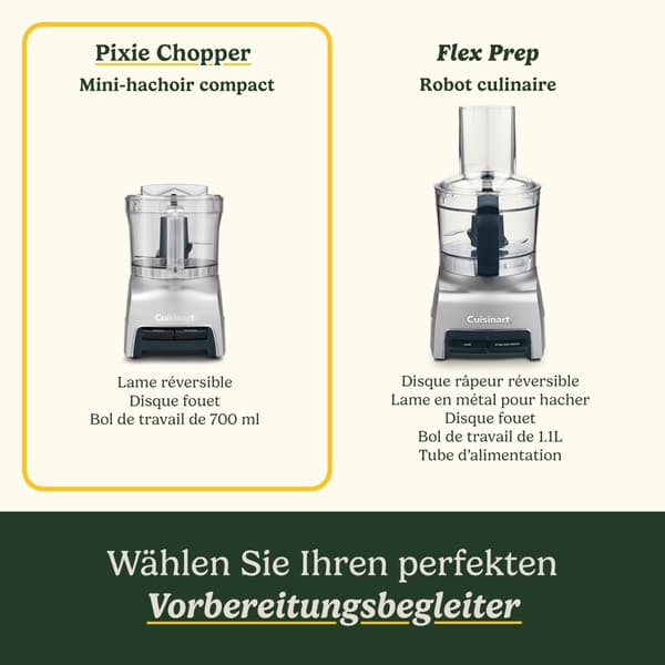 Elektrisk hackare - CUISINART - CCH32E Pixie Chopper - 250 W - 0,7 L - Grå