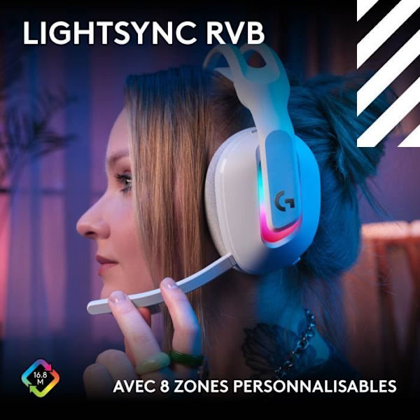 Gamingheadset - trådlöst - Logitech G - Astro 120 X - Lightspeed - Vit