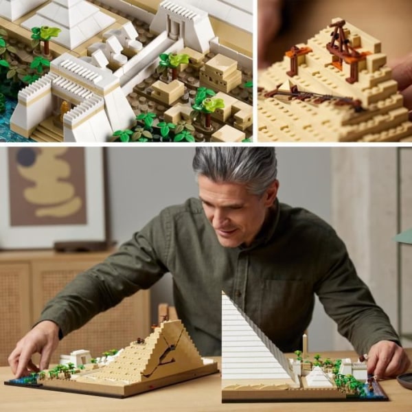 LEGO 21058 arkitektur Den stora pyramiden i Giza, kreativ hobbymodell att bygga, världsmonument och dekoration