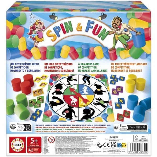 Spin & Fun - Balansspel - EDUCA - Testar smidighet och balans - 2 till 4 spelare - Från 5 år