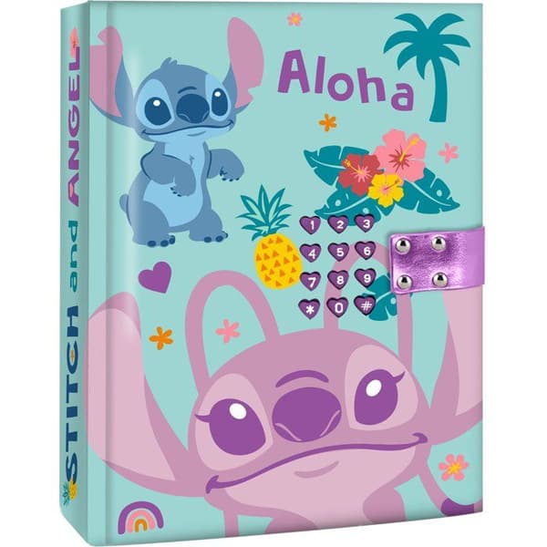 Hemlig Dagbok - BARN LICENSERING - STITCH - Med kod - Från 5 år