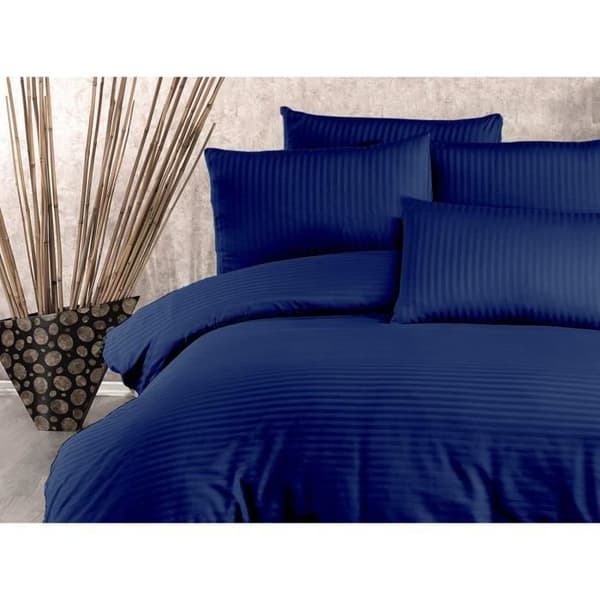 Bäddset - 1 påslakan 220 x 240 cm + 2 örngott 60 x 60 cm - 80% bomull, 20% polyester - Blå