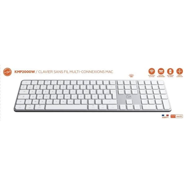 Trådlöst tangentbord - Platta tangenter - MOBILITY LAB - KMP2000W - AZERTY - FR - Multianslutningar - Vit