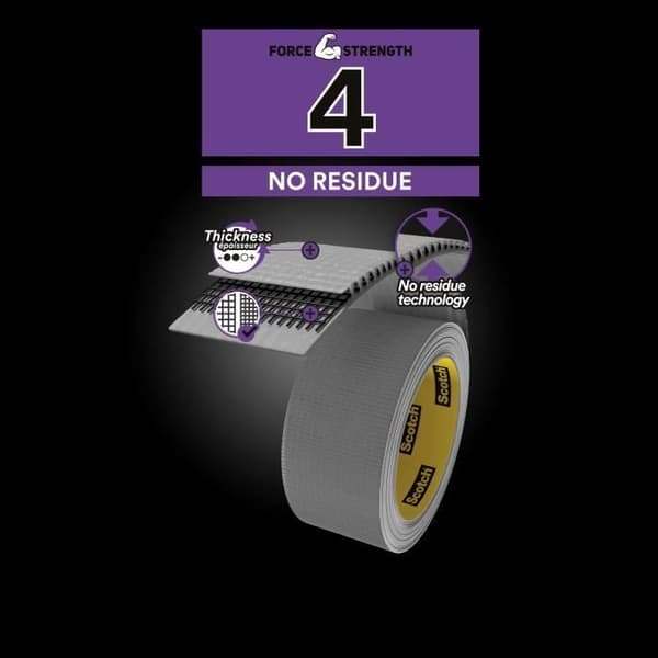 3M Extremium No Residue Repair Cloth - Grå - 18mx48mm