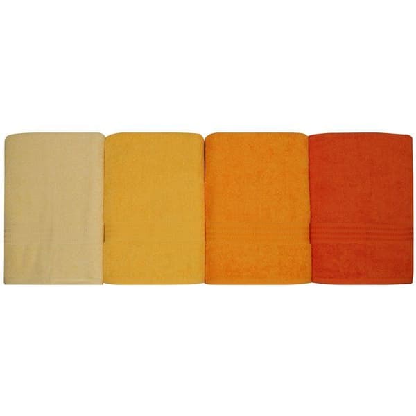 Set med 4 badlakan - 70 x 140 cm - Gul