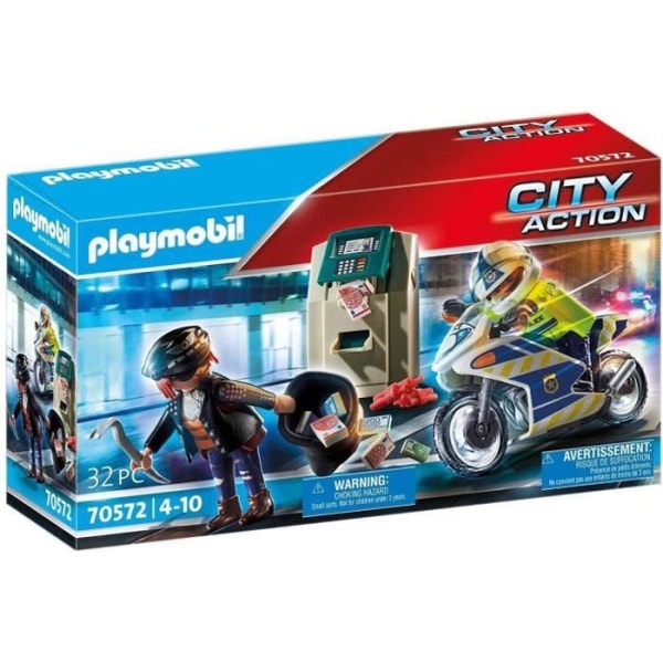 PLAYMOBIL - 70572 - Polispolis med motorcykel och tjuv