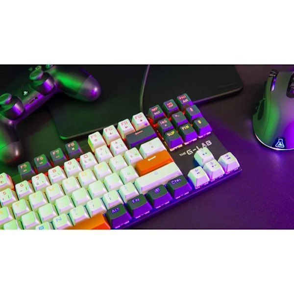 Speltangentbord - THE G-LAB - KEYZ-MERCURY-C/FR - Mekaniskt - TKL - 3 färger Vit+Svart+OrangeFR