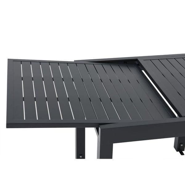 SABAIDECO SOLMA Utdragbart trädgårdsbord för 6, aluminium, 80/160 x 80 x 75 cm, grå antracit Antracitgrå one size