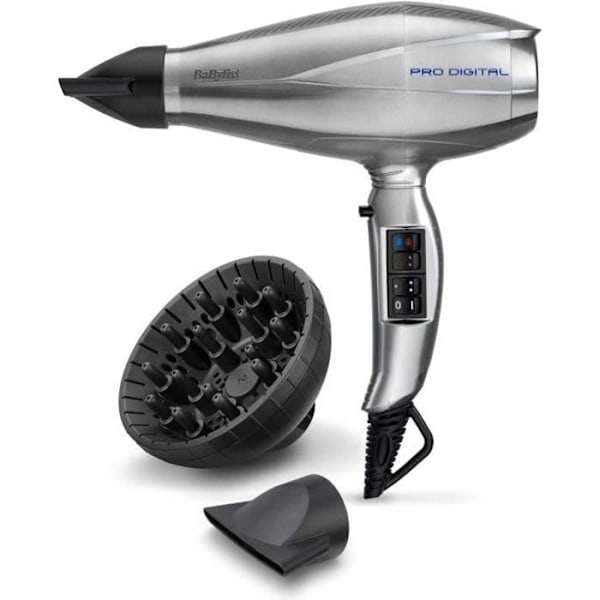Hårtork - BABYLISS Pro Digital 6000E Grå, Silver