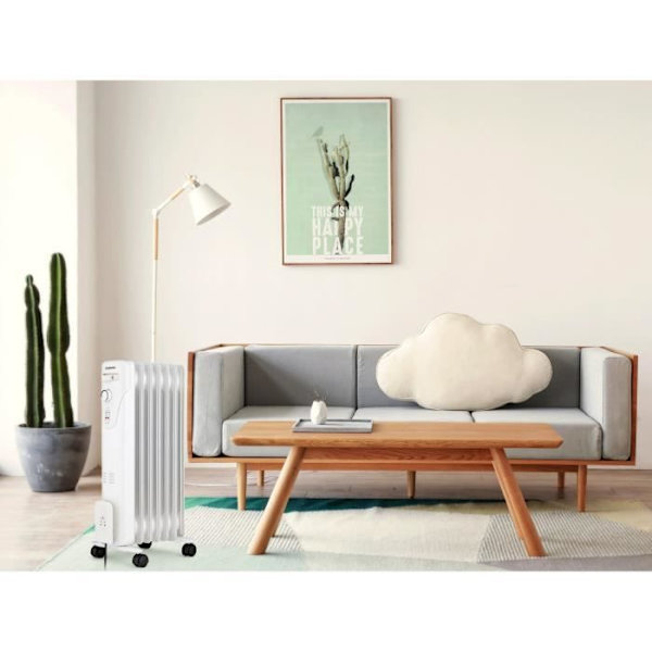 Elektrisk radiatoroljebad 1500W Oceanic - 3 Powers - 7 Elements - White - Mobile
