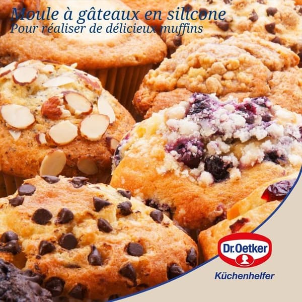 Set med 2 muffinsformar 6 tryck - DR oeTKER - Flexxibel Love - 30 x 18 cm
