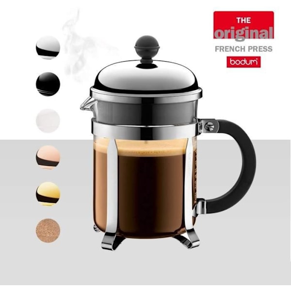 CHAMBORD - BODUM Kolvkaffe, 4 koppar, 0,5 L, rostfritt stål