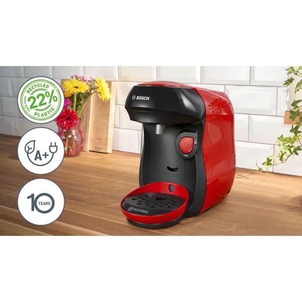 Multidrink kaffemaskin - BOSCH - TASSIMO - T10 Happy red - 1400 W