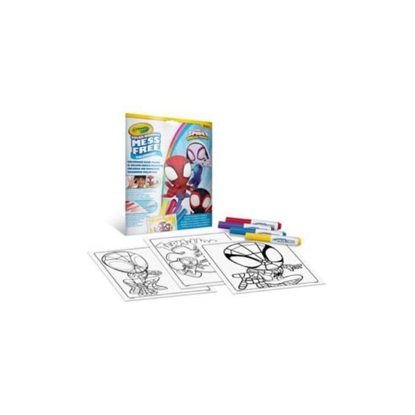 Målarset - CRAYOLA - Färgunderverk - Spidey - Bok + 4 Tuschpennor - Från 3 år