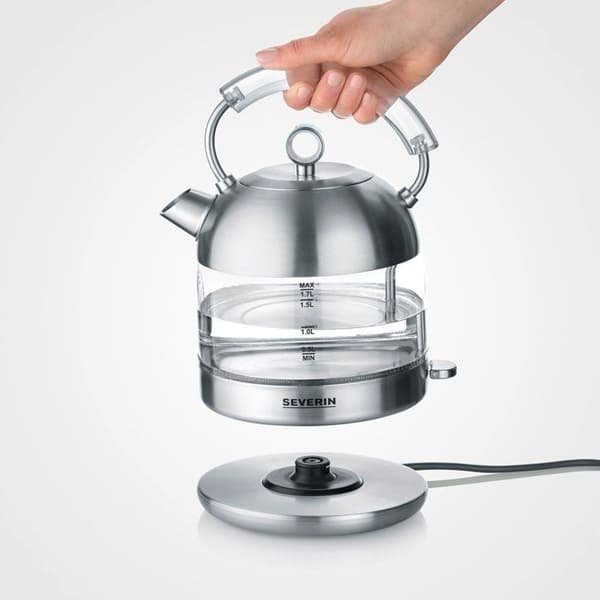 Retro glaskedel - SEVERIN - WK3459 - 1,7 L - 2400 W - Hurtig opvarmning - Rustfrit stål