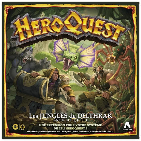 HeroQuest, Jungles of Delthrak uppdragspaket, rollspel för 2 till 5 spelare, 14 år, HeroQuest-spelsystem krävs