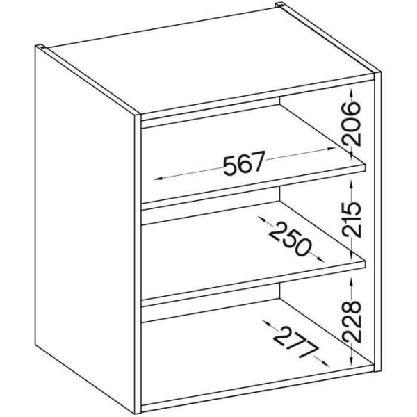 Högskåp med 2 gångjärnsdörrar - Sonoma ekdekor - B 60 cm x D 31,6 x H 72 cm - LASSEN