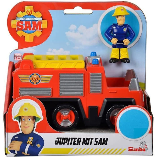 Brandman Sam minifordon - SILVERTORN - Jupiter lastbil - Ledad figur ingår - Från 3 år gammal