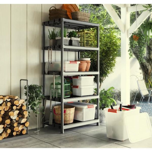 KIS Plus XL / 5 Förvaringshylla - 90 x 60 x 187 cm - Svart