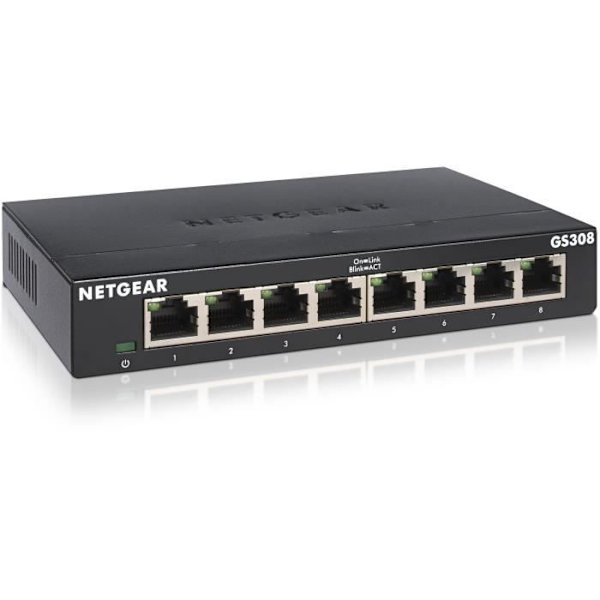 NETGEAR GS308-300PES Metal Ethernet-switch 8 Gigabit-portar (10/100/1000)