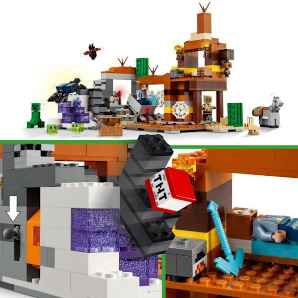 LEGO Minecraft 21263 Badlands Mine - Videospelsinspirerad barnleksak