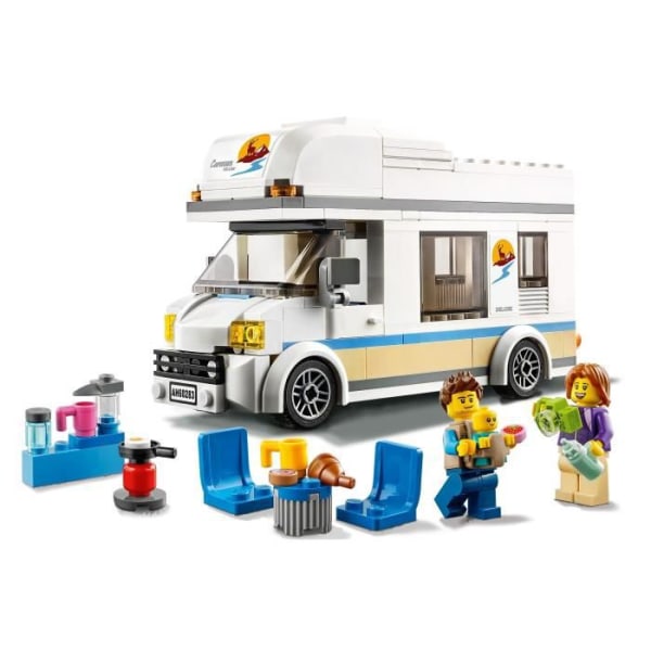 LEGO City 60283 semestervagn, biluppsättning för pojke eller flicka, perfekt för sommarsemester