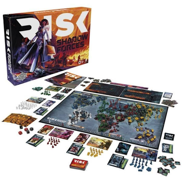 Risk Shadow Forces, strategispel, Legacy brädspel för familjer och vuxna, i åldern 13, 3 till 5 spelare, Avalon Hill