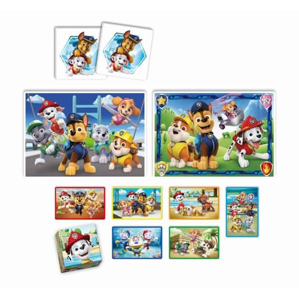 Paw Patrol - Clementoni 4 i 1 förskoleaktivitetsset - 2 pussel, 6 kuber och ett memo - Made in Italy