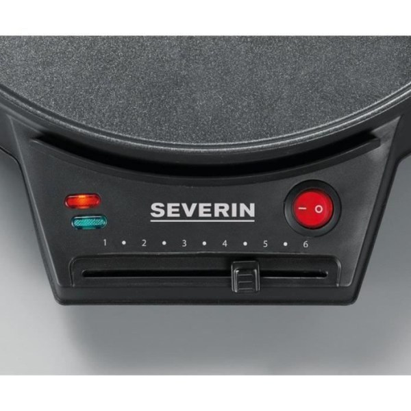 SEVERIN CM2198 - Crepiere diameter 30cm 1000W - Justerbar termostat - Inkluderar crepe spatel och trädejfördelare - Svart