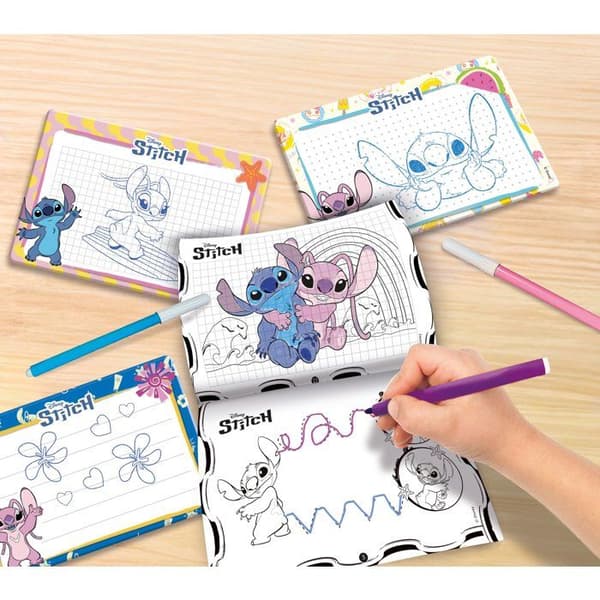 Pocket Drawing Studio - Stitch - LISCIANIGIOCHI - Ritset - Raderbara ritbrädor - Markörer ingår - Från 3 år