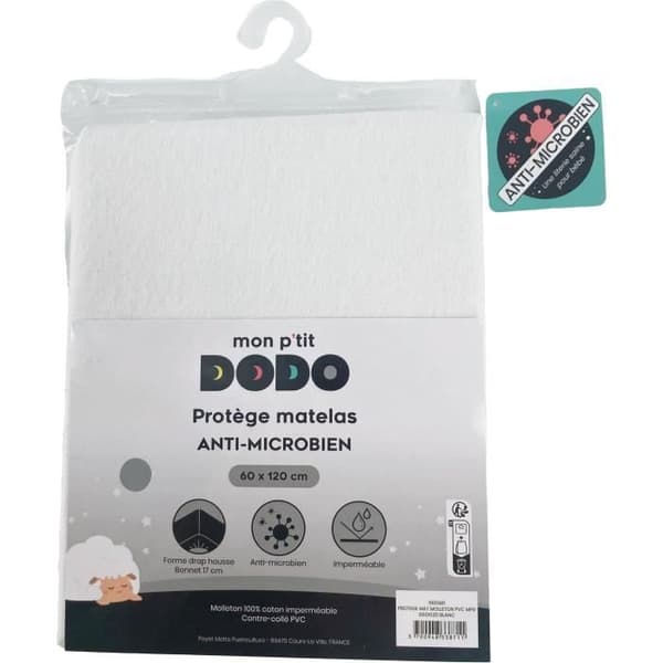 Alese madrassskydd - MON P'TIT DODO - 1901482 - PVC-fleece - Antimikrobiell - 70x140 cm