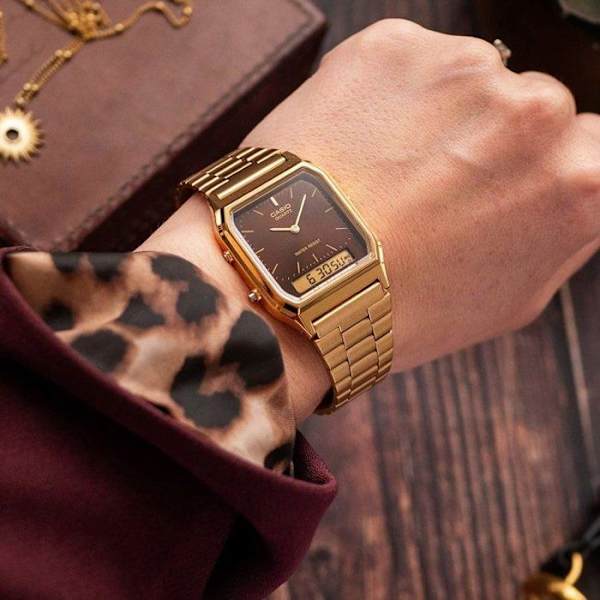 Klocka - CASIO - AQ - Unisex - Brons - Kvarts - Digital