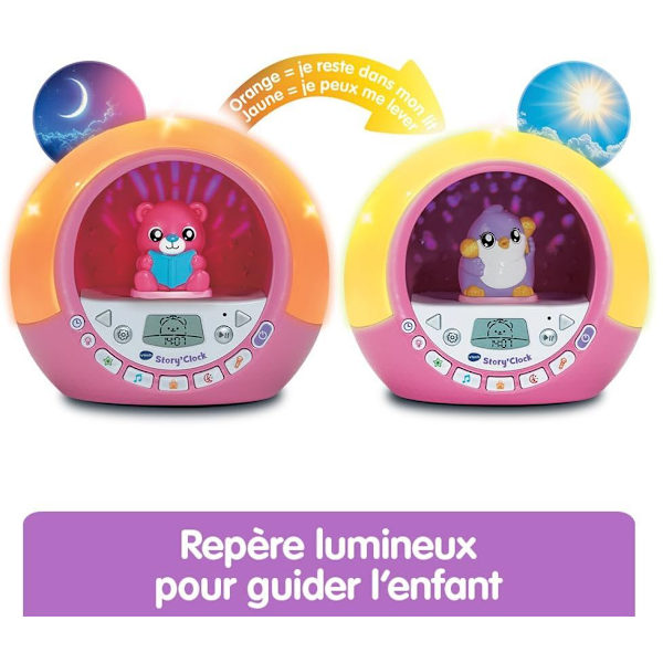 VTECH - STORY'CLOCK - MIN BERÄTTARE ROSA VÄCKARKLOCKA - Rosa