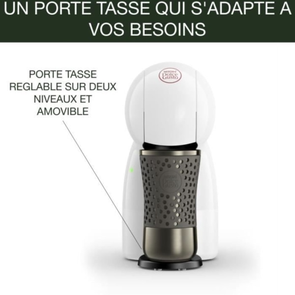 KRUPS Nescafé Dolce Gusto Multidrink kaffemaskin, Ultrakompakt, Intuitiv, Piccolo XS vit YY5218F