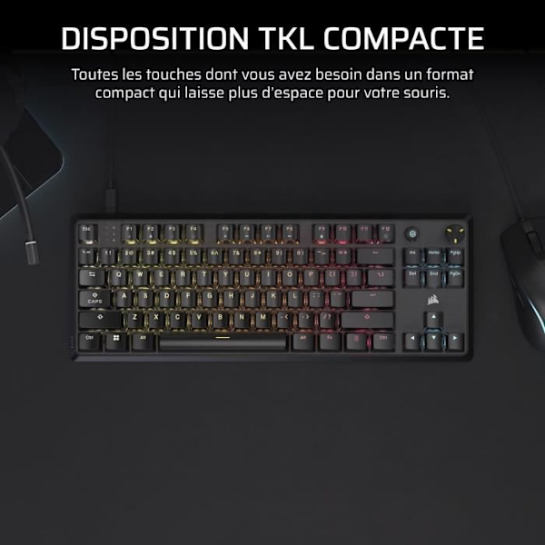 Speltangentbord - CORSAIR - K70 Core TKL - RGB - MLX Red v2 Switchar - Trådbunden