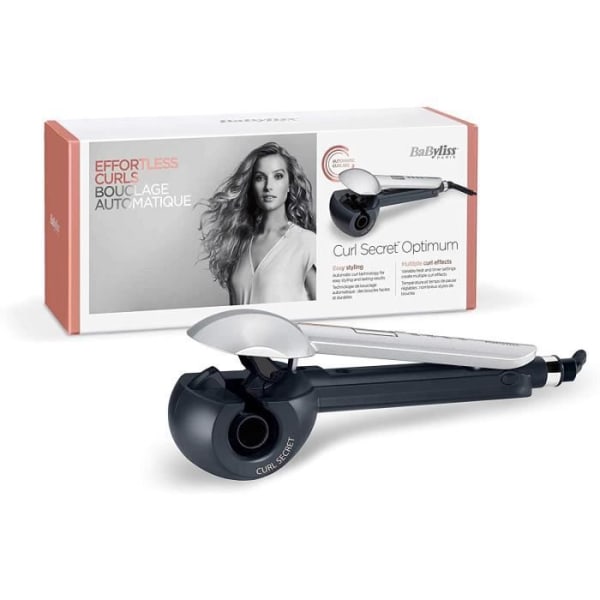 BABYLISS C1600E Curl Secret Optimum Curling Iron - 6 temperaturer - 3 slingriktningar - LCD-skärm Svart