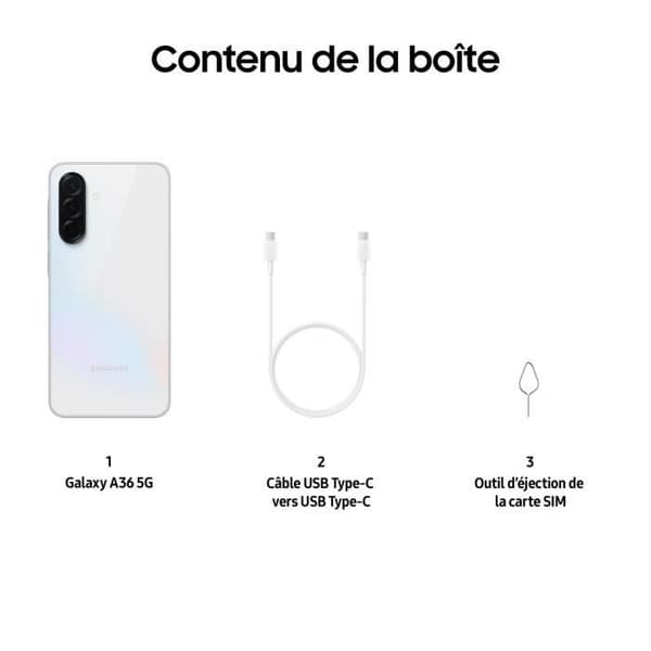 Smartphone Samsung Galaxy A36 6.7 5G Nano SIM 128 GB Vit