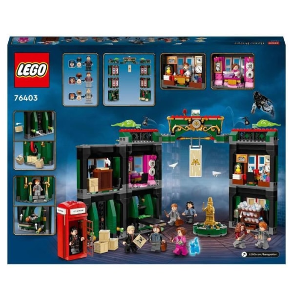 LEGO 76403 Harry Potter The Ministry of Magic, 12 minifigurer och en förvandlingsfunktion, presentidé