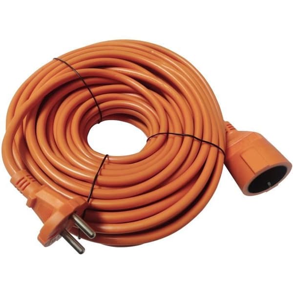 Förlängningssladd - GENERISK - H05VVF 2x1,5 - 25 m - Orange - Utomhusbruk