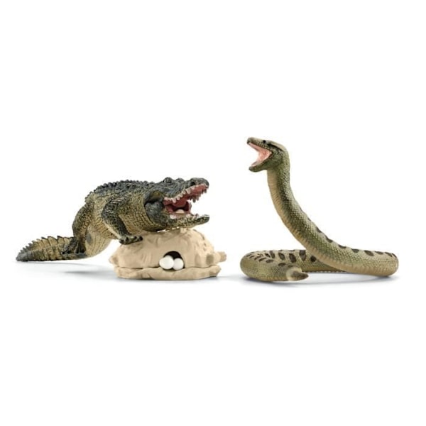 Duel Aligator/Anaconda box set, figurer av vilda djur, Schleich 42559 Wild Life, För barn från 3 år