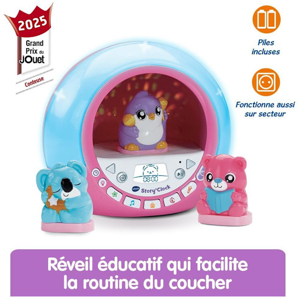 VTECH - STORY'CLOCK - MIN BERÄTTARE ROSA VÄCKARKLOCKA - Rosa