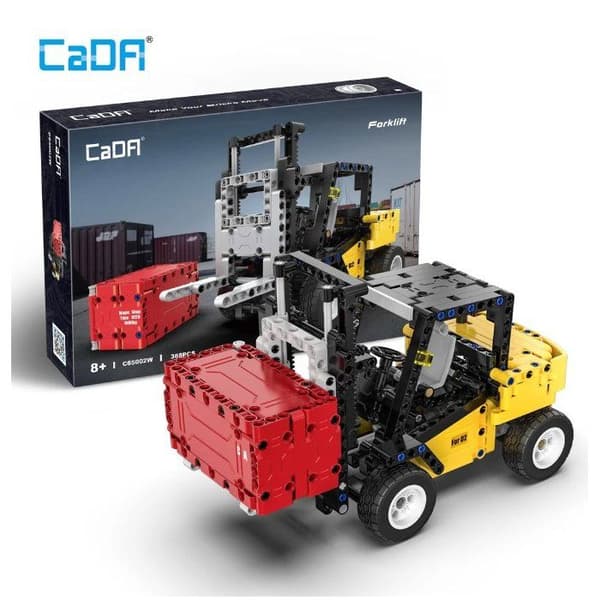 CADA Construction - Byggset - Gaffeltruck - 388 delar - Från 8 år