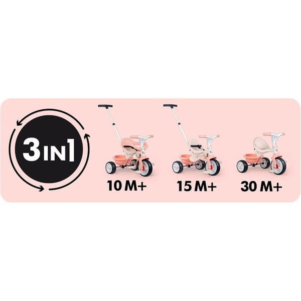 SMOBY - Be move confort - Be Move Confort Pink Trehjuling