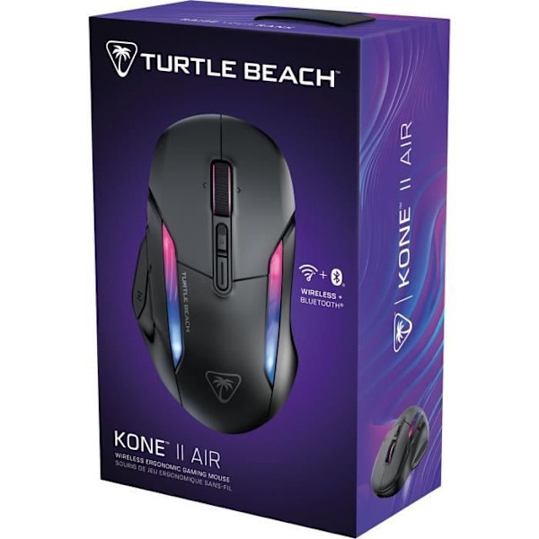Trådlös spelmus - Turtle Beach Kone II Air - Ergonomisk - Svart, Bluetooth, 26 000 DPI, 4D-hjul